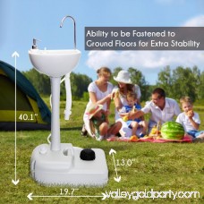 Zimtown Outdoor Portable Sink, 19L Water Tank Capacity Hand Wash Basin Station with Rolling Wheel, Towel Holder and Soap Dispenser Perfect for Outdoor Events, Camping, Gatherings and Worksite